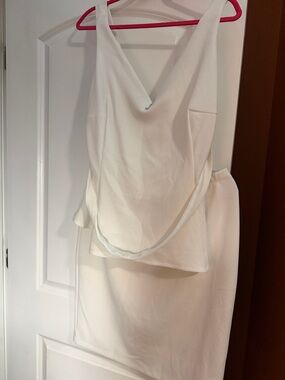 Ashley Stewart White Textured Skirt